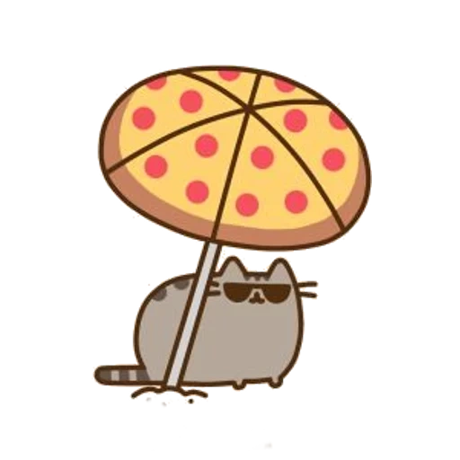 pushin, katze pushin, pusheen cat, die katze ist ein regenschirm, katzenschubkatze pushin