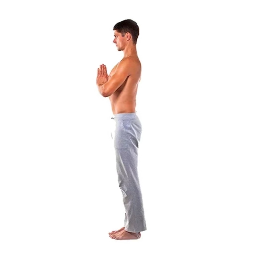 la postura, le persone, uomini, posizione di yoga, vista laterale maschile