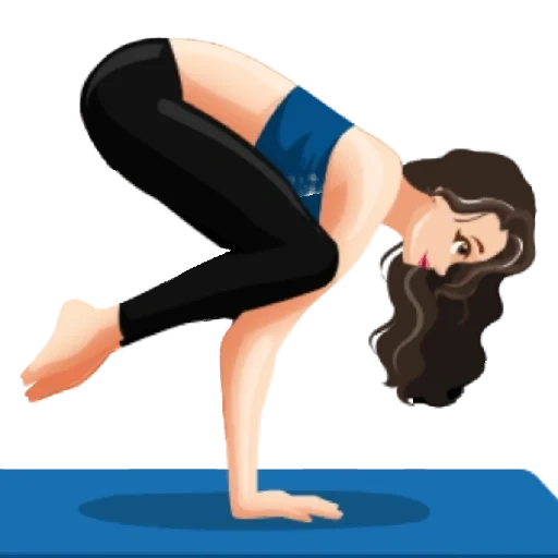 yoga donna, fitness yoga, flessibilità clipart, metà, donna impegnata nello yoga