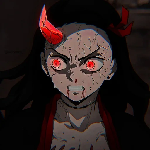 nezuko, démon anime, demon de nezuko contre la lune, vladimir vladimirovich nabokov, demons disséquant la lame d'anime