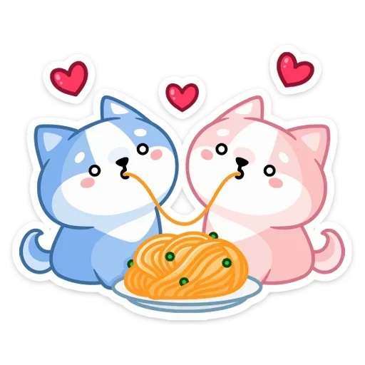 yoshi, una pareja, yoshi ricky, gatos kawaii, preciosos dibujos emparejados