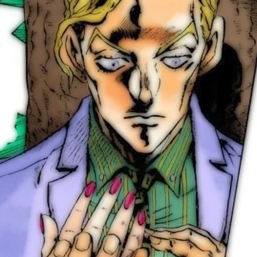 yoshiga, yoshiga kira, fanny valentine jojo, yoshiga kira's hairstyle, jojo manga gila giga