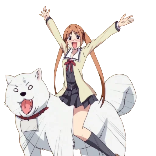 aho chica, el anime es divertido, hanabatake chaika, perros de anime dorochka, anime durochka yoshiko
