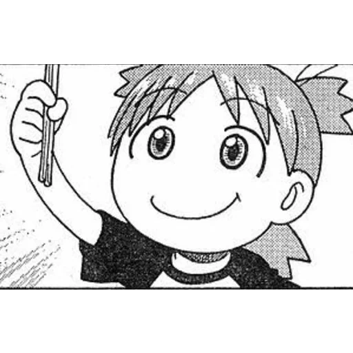 manga, figura, yotsuba manga, anime manga, imagen de animación