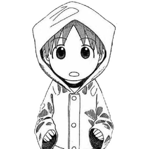 figura, imagem de anime, yotsuba tatsuya, menino de esboço, esboço dos meninos