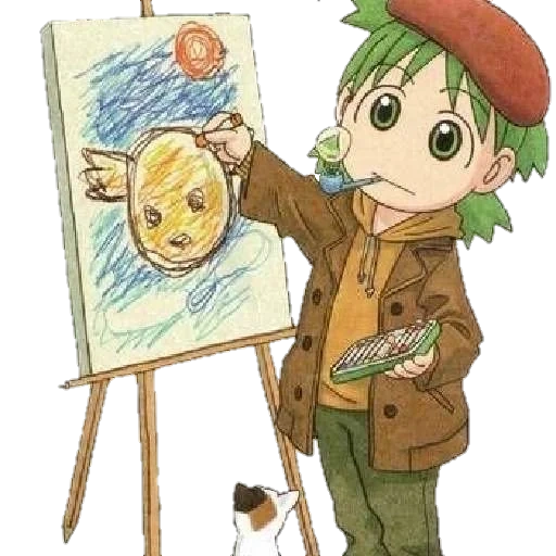 yotsuba, yotsuba koyvay, yotsuba koiwai, dibujos de arte de anime, yotsuba a vol 13 cover