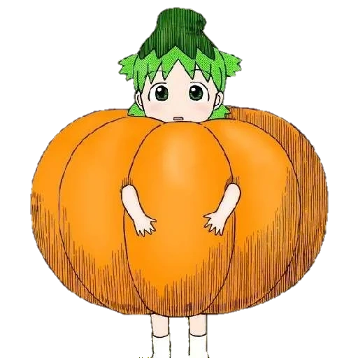 calabaza, manga de etsuba, clipart de calabaza, calabaza, yotsuba koiwai