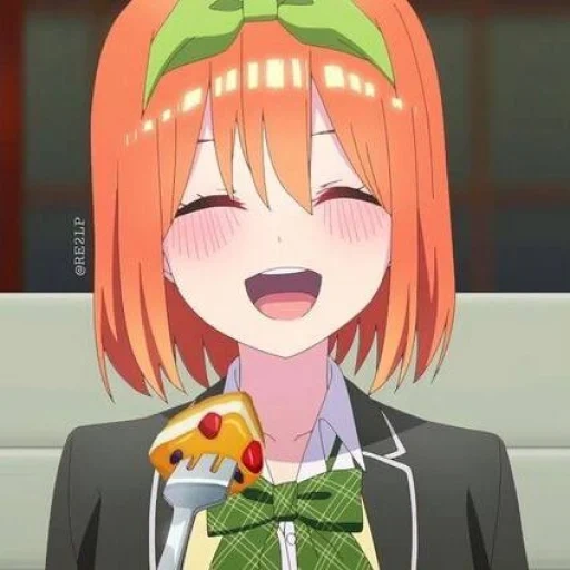 infelizmente, menina anime, personagem de anime, animação menina anime, captura de tela de cinco noivas de yotsuba
