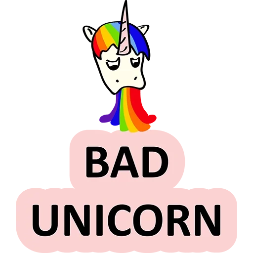 unicorn, bad unicorn, two unicorns, pink unicorn 2.0