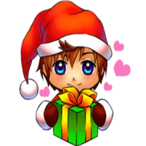 young, picture, santa anime chibi, new year's edgor anime