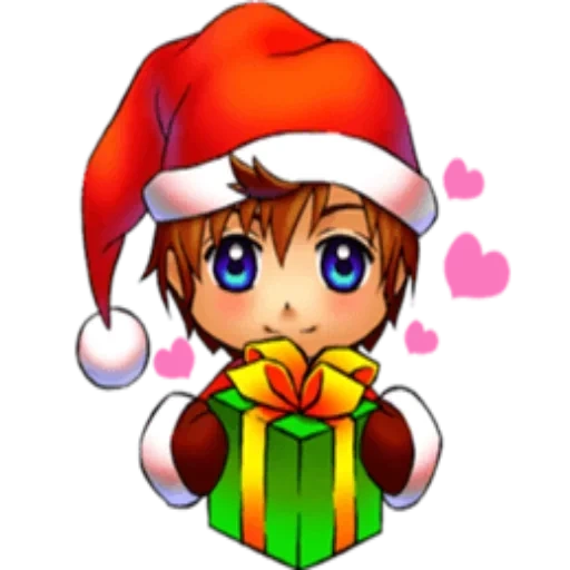 young, figure, santa claus anime chibi, nouvel an edgor anime