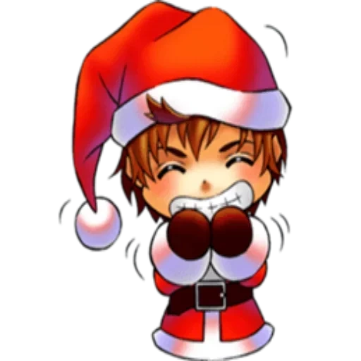 jung, bild, santa anime chibi