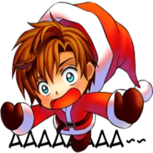 jovem, santa anime chibi