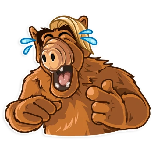 alf, alfa, llevar, oso de dibujos animados