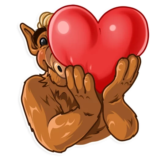 alf, alpha, little bear heart art, for valentine's day, valentine's day