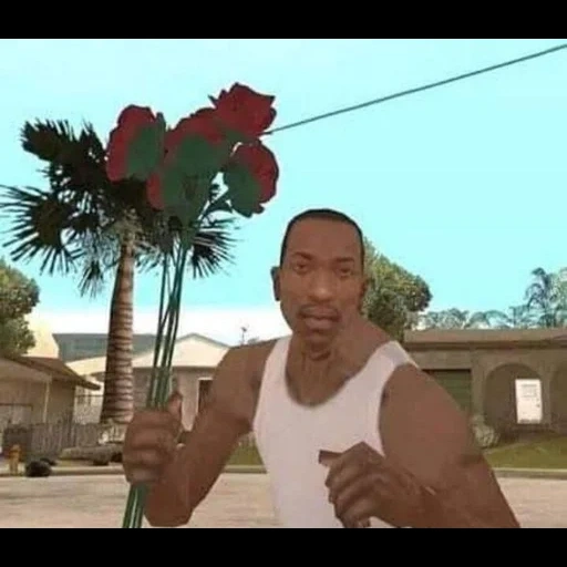 lucy, gta san, carl johnson, grand theft auto san andreas, bouquets de fleurs sur internet dans le gta