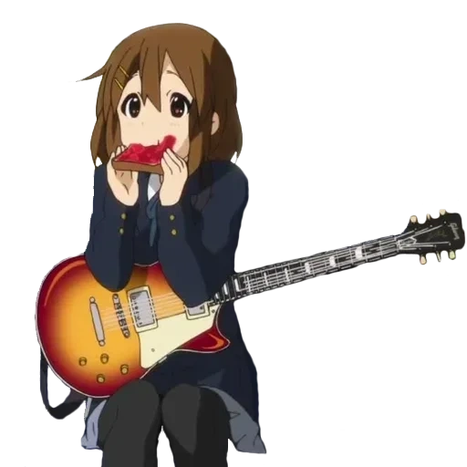 bild, hirasawa yui, aki toyosaki, yui hirasawa gitarre