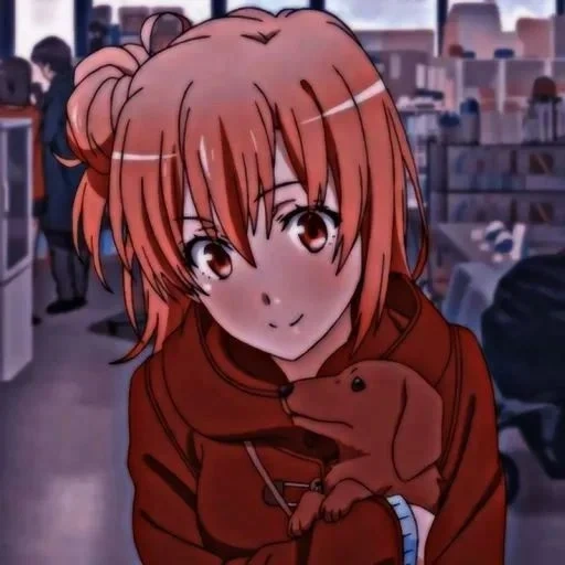 shirov, lindo anime, yui yuigahama, chica de animación, papel de animación