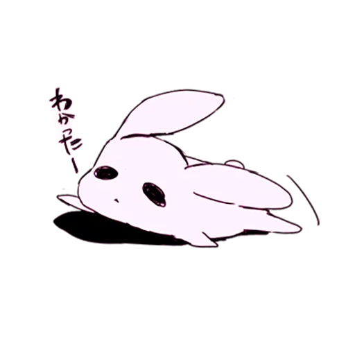 figure, anime lapin, croquis du petit lapin, lapin blanc de manga, petit lapin peu profond