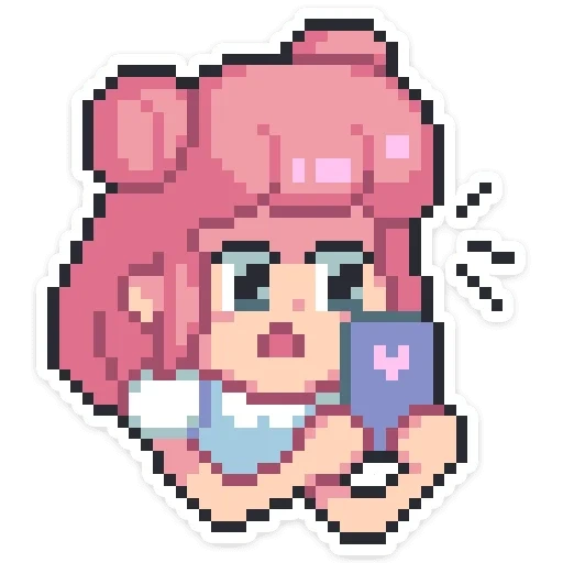 lovely, yae miko, pink, baby yumiko, pixel pixel