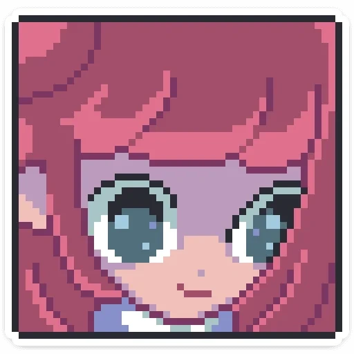 art anime, pixel art, pinky pai pixel