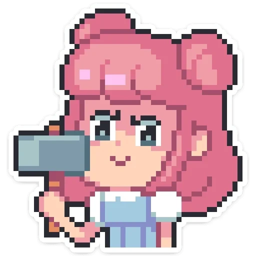 anime, miko nisai, pink, miko koyuko, pixel pixel pixel pixel