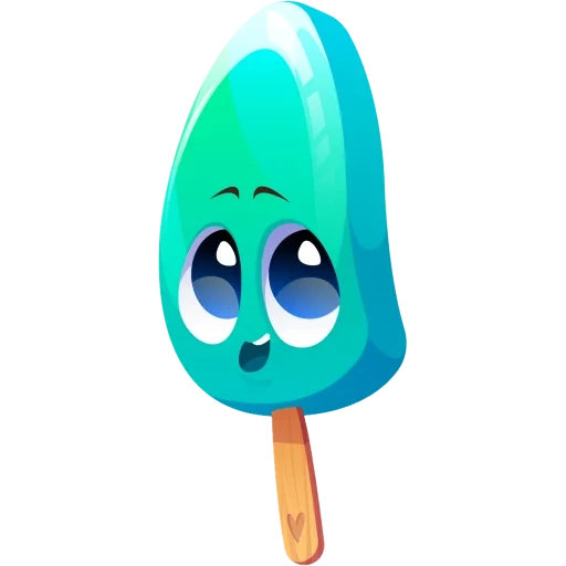 water droplet character, ice cream with white background