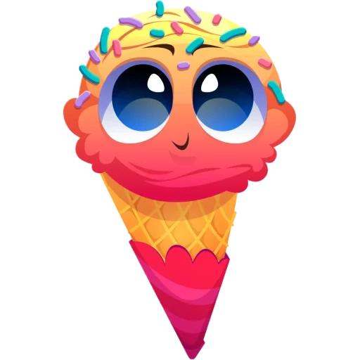 gelato carino, gelato a emoji, foglio di gelato a sfera, palline di gelato