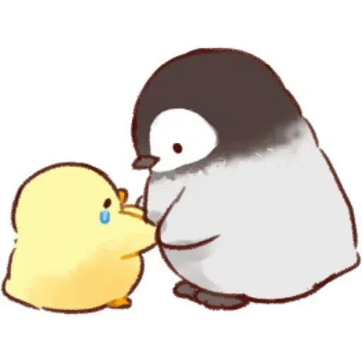 arte adorável, penguin querido, o frango é fofo, desenho fofo do pinguim, pinguins amor pelas ilustrações