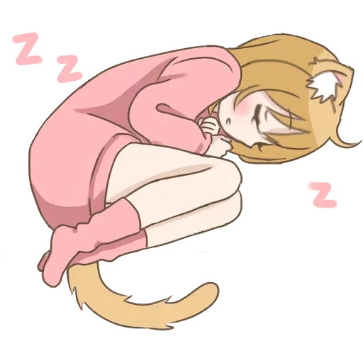 kucing, selamat malam, anime yang indah, karakter anime, gadis itu sedang tidur