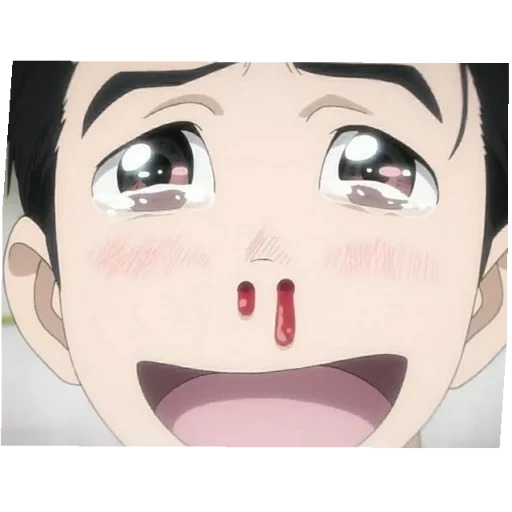 anime, picture, yuri ice, blood of the nose, katsuki yuri