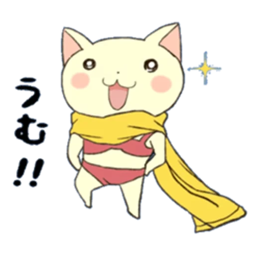 gato, gato, piada, o manki é um kawaii, desenho de gato de anime