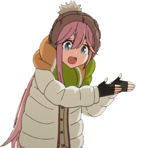 аниме, аниме а kinako, yuru camp аниме, персонажи аниме, лагерь свежем воздухе