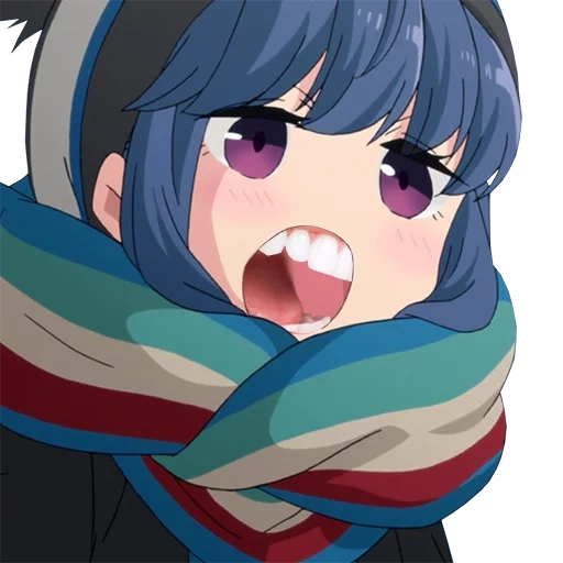 anime ideas, anime cringe, anime characters, ahegao yuru camp, the camp of fresh air