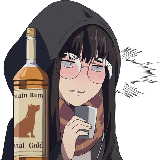 anime, anime alcohol, anime alcolizzato, vino anime yuluying