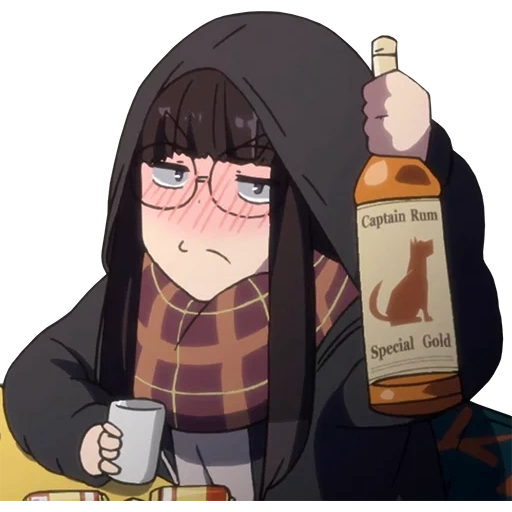anime, mabuk anime, alkohol anime, pecandu alkohol anime, toba minami yuru camp