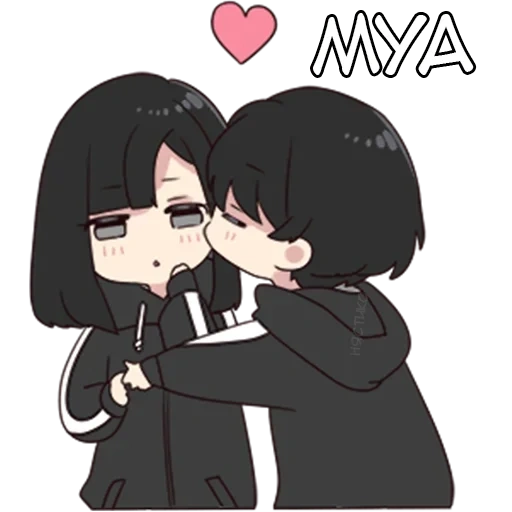 yurudura kun stickers, menhera kun, lovely anime couples, stickers yurudara-chan, drawings of anime steam