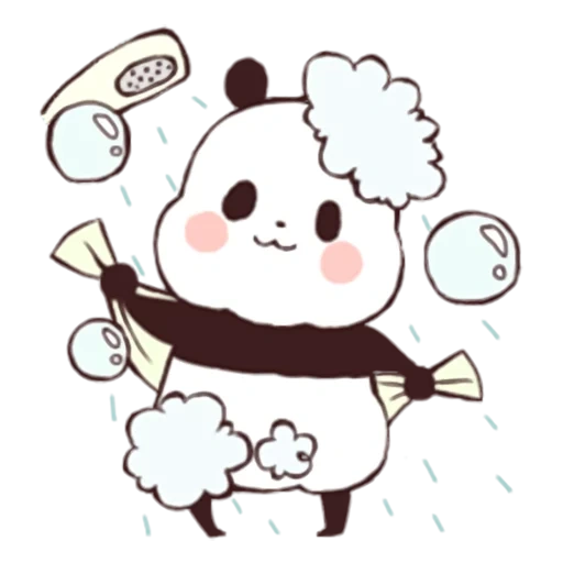 kawaii, panda doux, le panda est un dessin doux, les dessins de panda sont mignons, panda dessin mignon