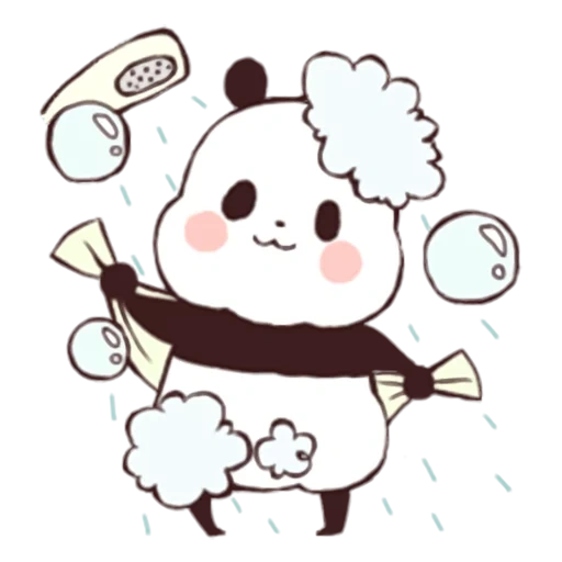 kawaii, panda manis, panda adalah gambar yang manis, gambar panda lucu, panda menggambar lucu