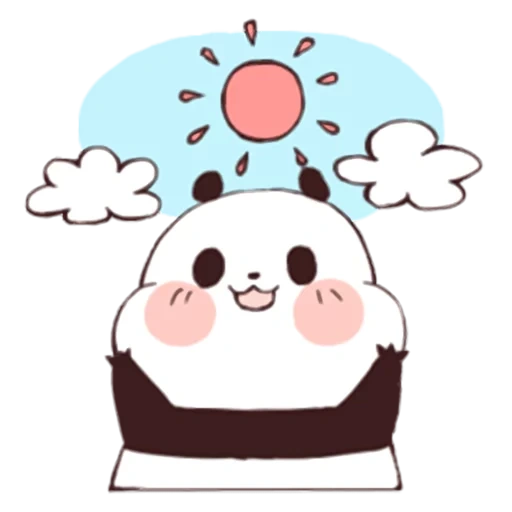 dessins mignons, le panda est un dessin doux, les dessins de panda sont mignons, dessins kawaii mignons, pandochki mignon coréen