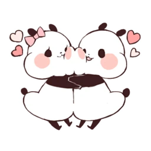 panda amore, i disegni di panda sono carini, panda è un cuore di disegno, panda cartoon carino amore, disegni d'amore di kawaii panda