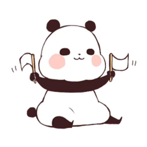 feijão panda, padrão de panda fofo, padrão de panda fofo, animação de panda de kawai, linha leve de panda