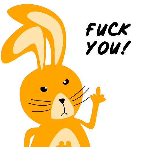 заяц, кролик, оранжевый заяц, оранжевый кролик, заяц векторное изображение
