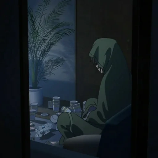 аниме, темнота, грустные аниме, аниме одиночество, очень грустные аниме
