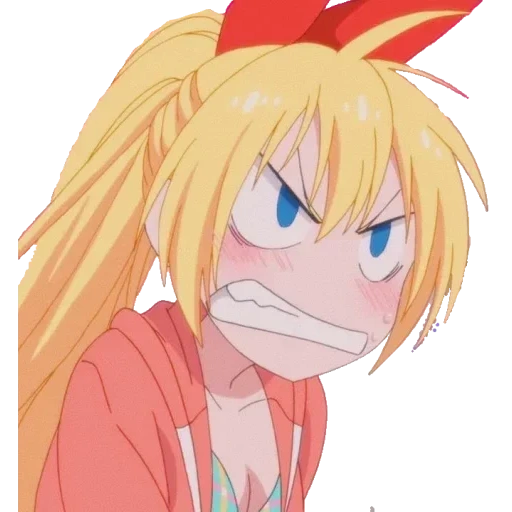 читоге фейс, nisekoi, kirisaki chitoge, kirisaki chitoge angry, читоге кирисаки покер фейс