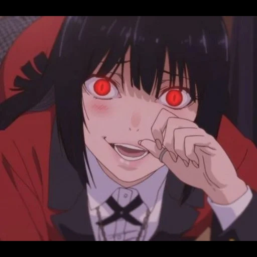 kakegurui, yumeko jabes, kakegurrui yumeko, la emoción loca del anime humeco, anime es una locura de yumko