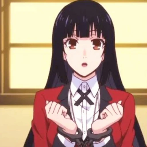 kakegurui, kakeguru yumeko, anime crazy excitement yumeko, anime avid player kakegurui, anime mad isart ray batsubov