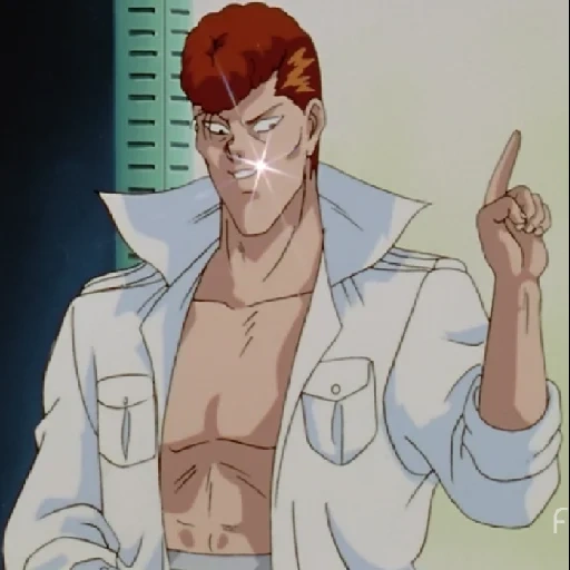 kuvabara, kuwabara, músculos de anime, yu yu hakusho, kuvabara kazuma