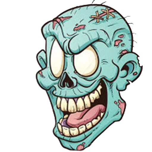 zumbi, zombie head, desenho de zumbi, a cabeça do desenho de zumbi, a cabeça de um zumbi alegre