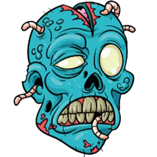 zumbi, o rosto do zumbi, cabeça de zumbi, desenho animado do rosto zumbi, zumbi de cabeça de desenho animado